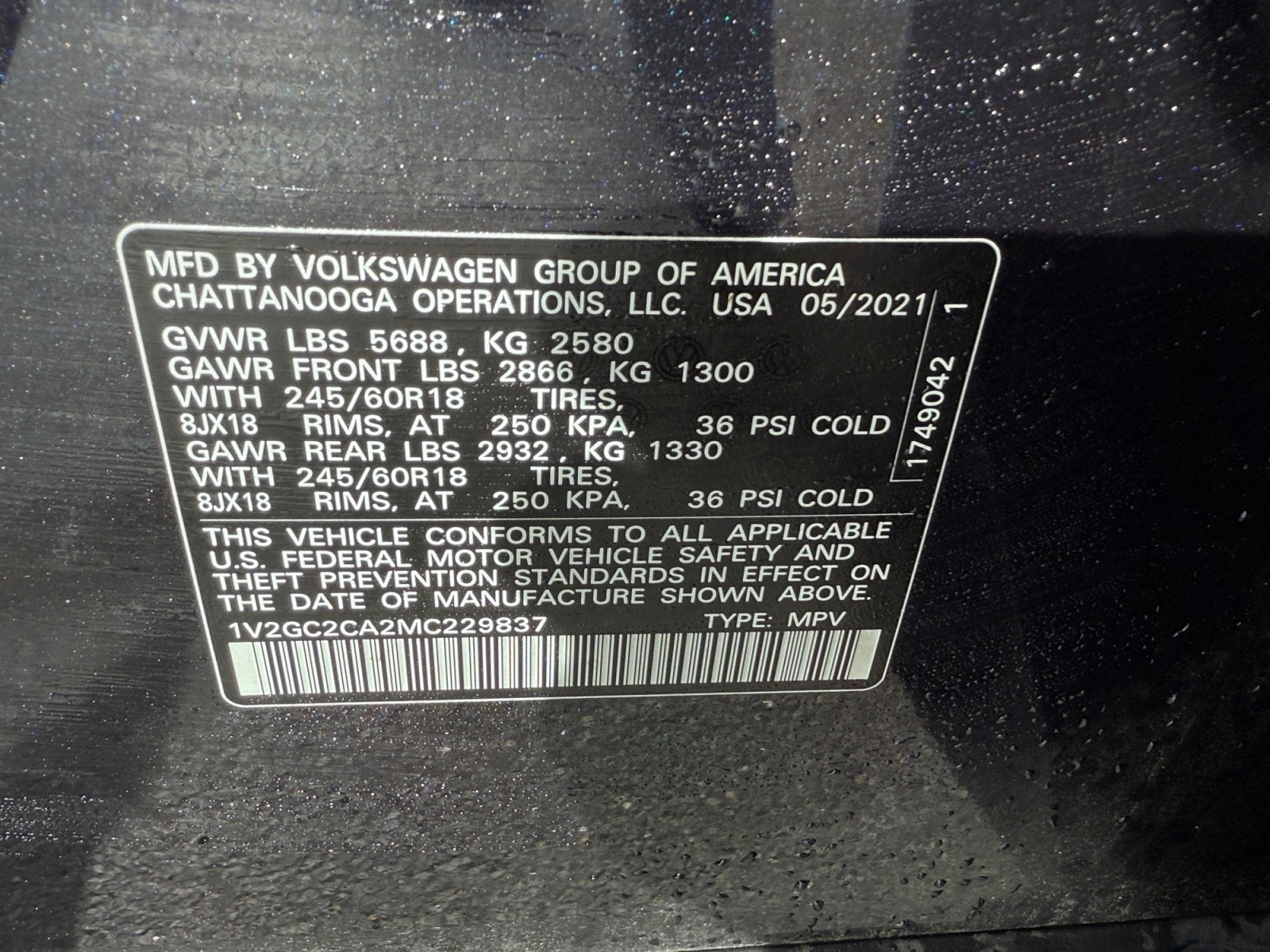 2021 Volkswagen Atlas Cross Sport 2.0T S