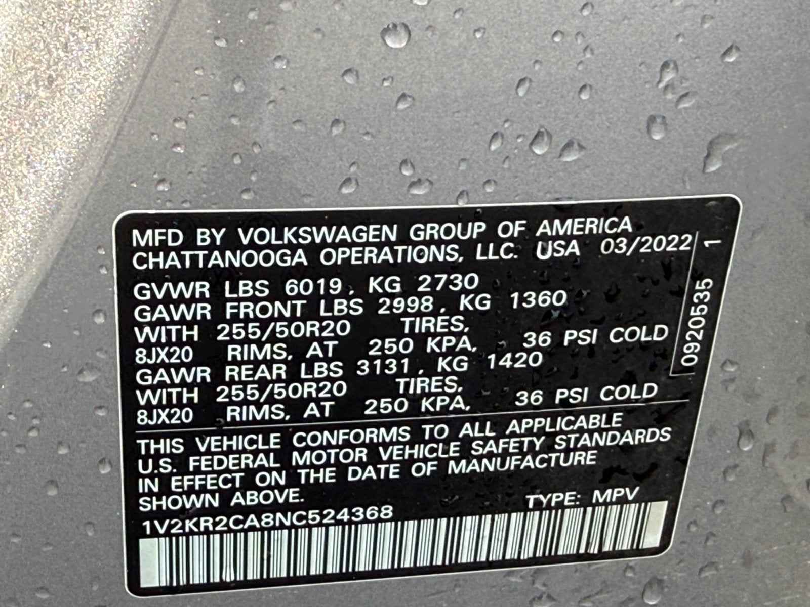 2022 Volkswagen Atlas 3.6L V6 SE w/Technology