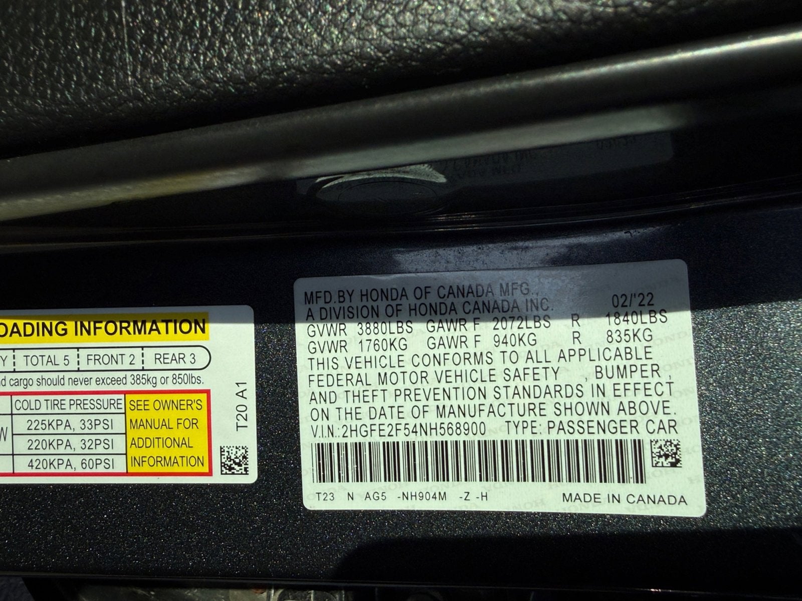 2022 Honda Civic Sport