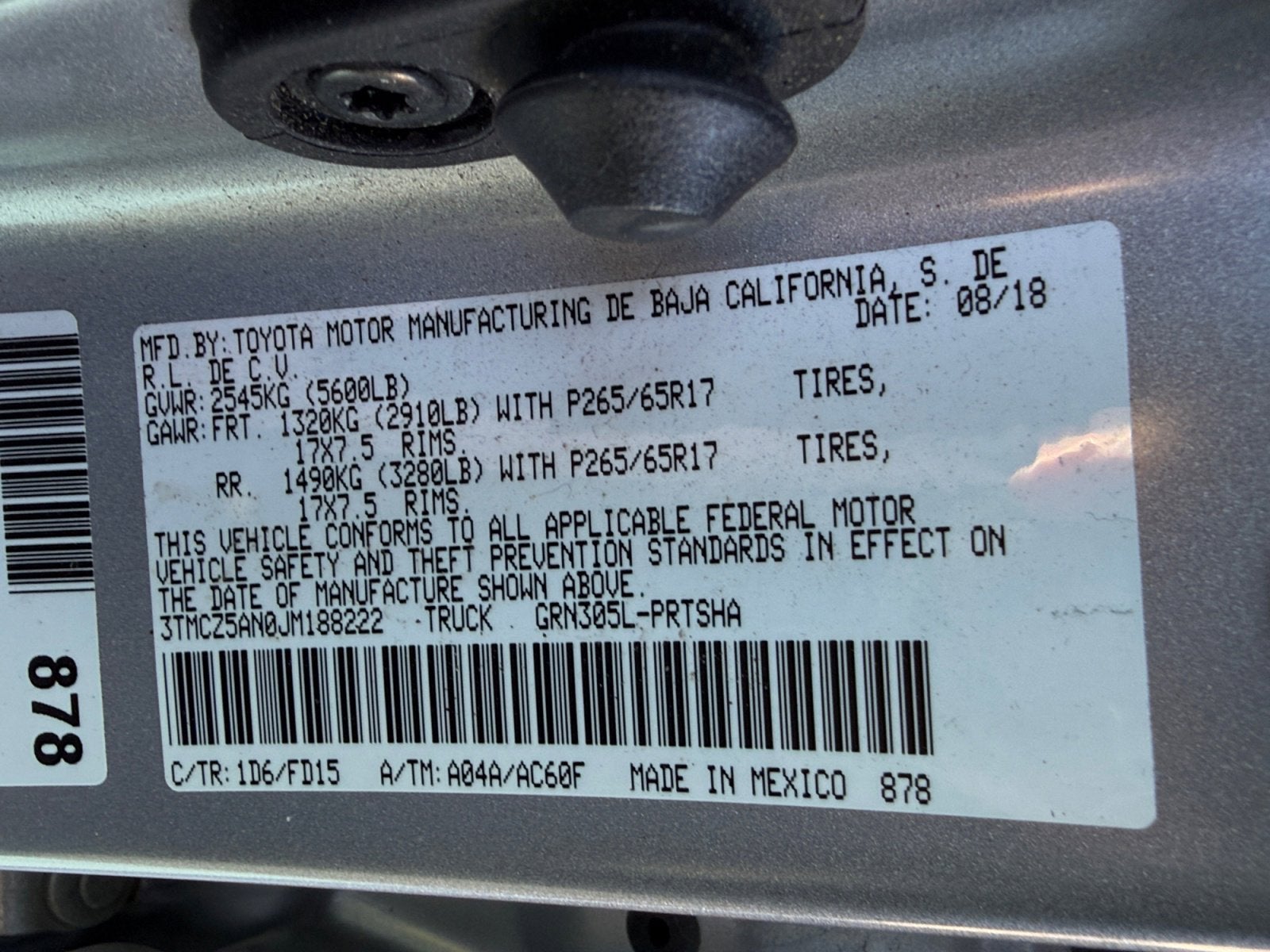 2018 Toyota Tacoma TRD Sport