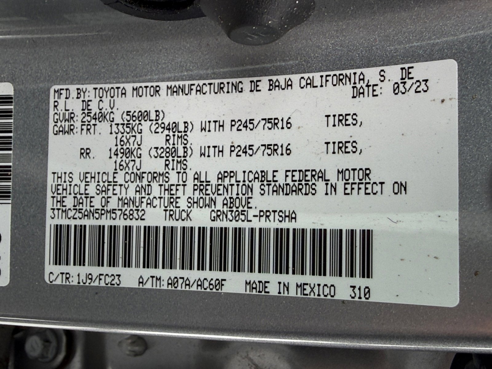 2023 Toyota Tacoma 4WD SR5