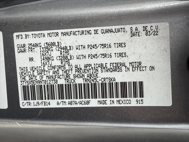 2022 Toyota Tacoma 4WD SR