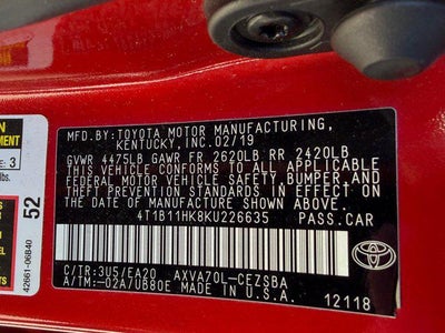 2019 Toyota Camry SE