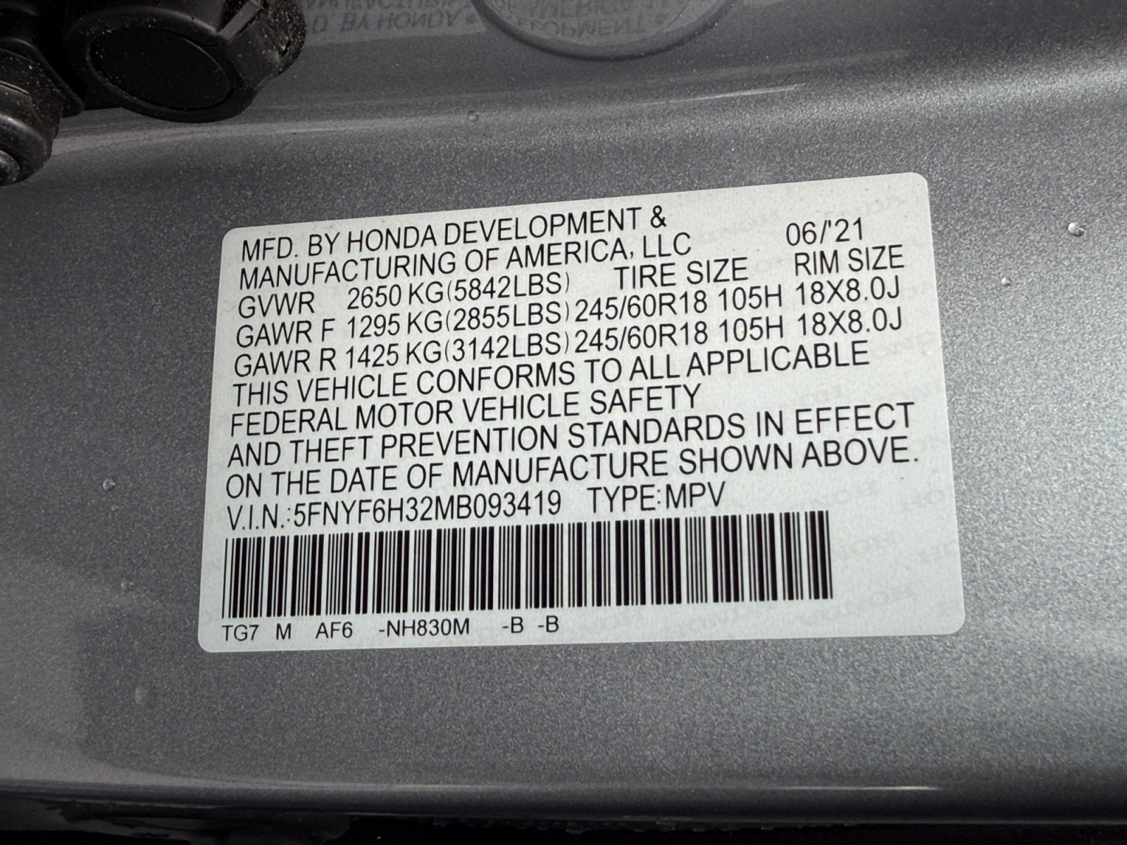 2021 Honda Pilot EX