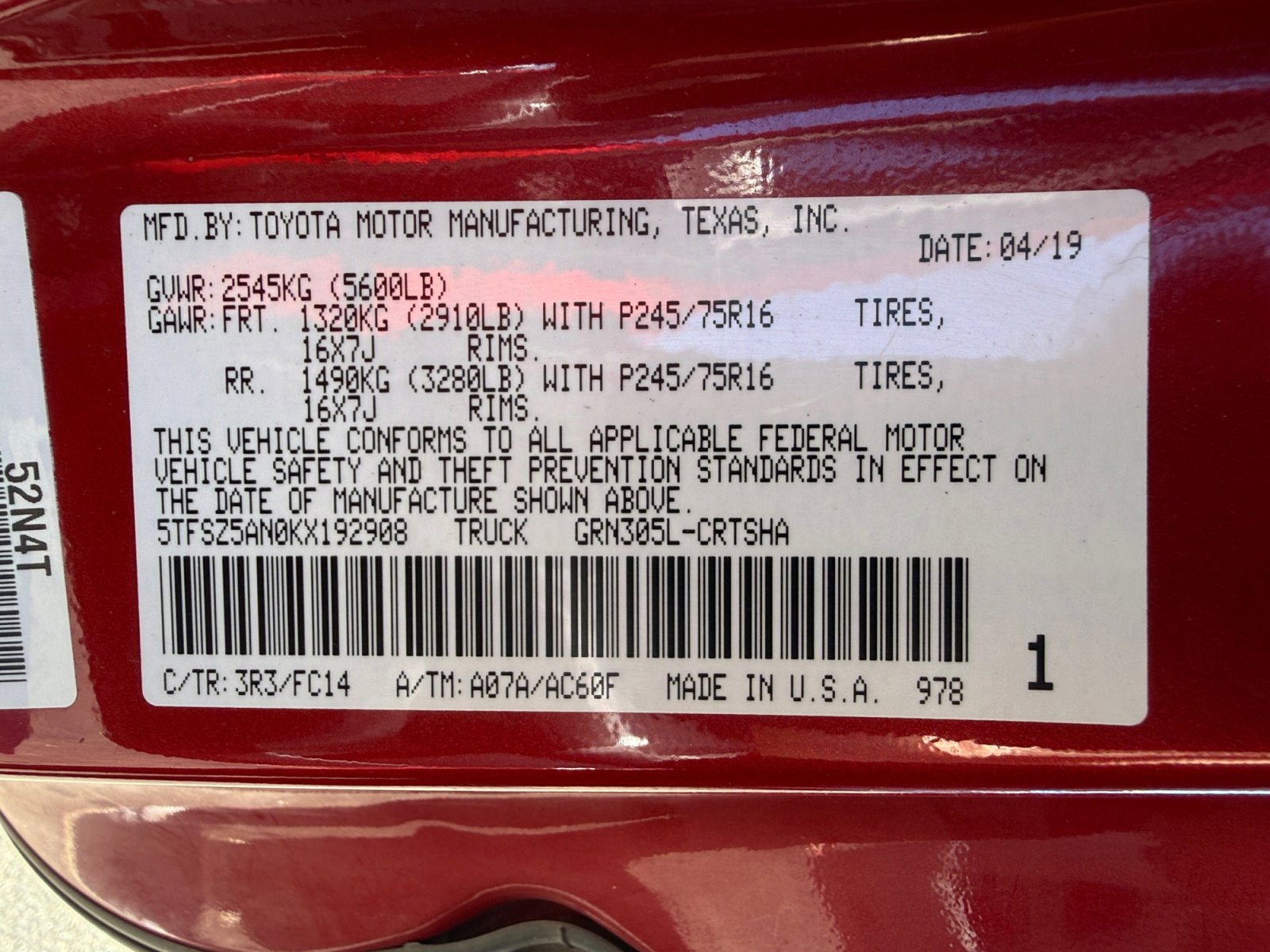 2019 Toyota Tacoma 4WD SR5